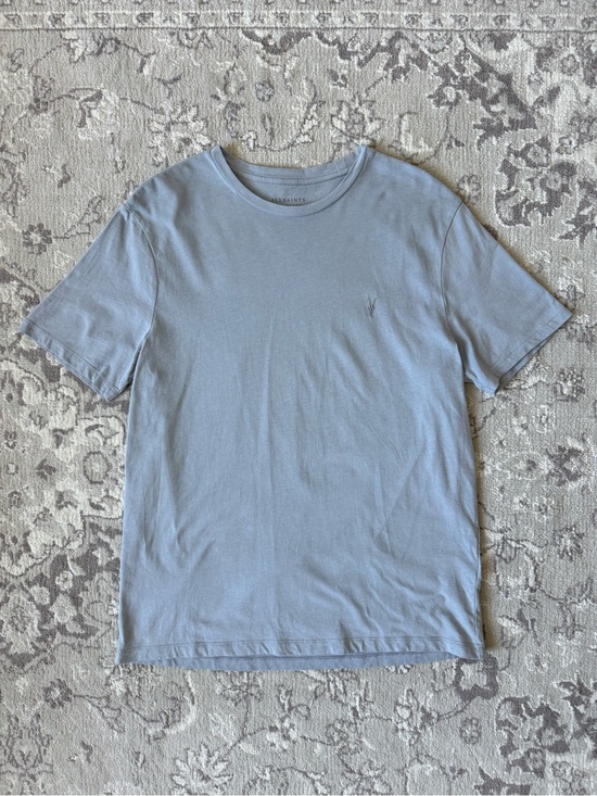 All Saints Other - AllSaints Light Blue/Grey Crew Neck Tee in 100% Organic Cotton - Size L